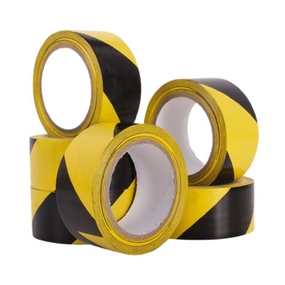 48mmx33m Black/Yellow Hazard PVC Tape, SR Mailing Ltd